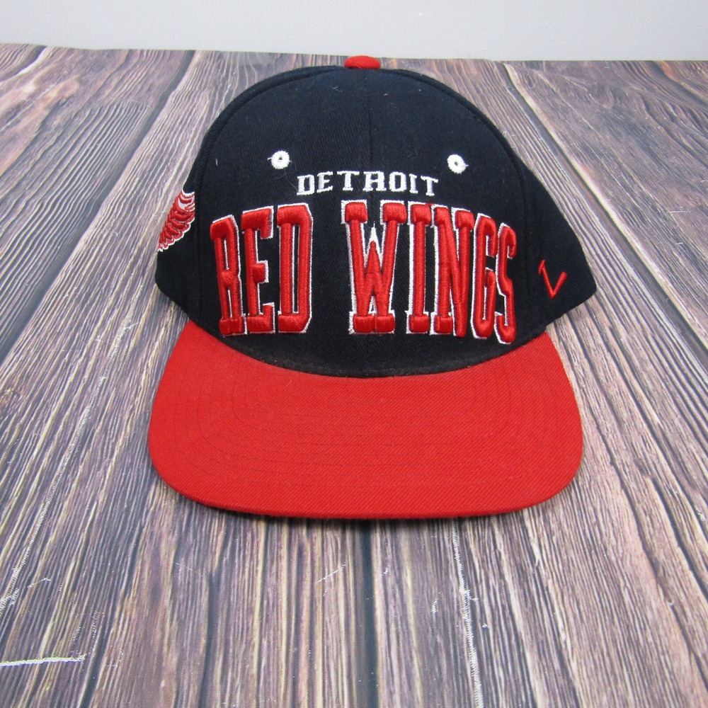 Zephyr Detroit Red Wings Snapback‎ Hat Mens Black Red NHL Hockey Wool Blend Cap